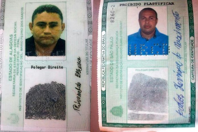 Documentos falsos apreendidos com a dupla