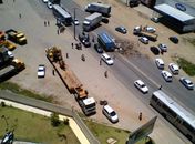 Trânsito ficou parado 