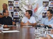 Prefeito Marcius Beltrão falando da festa de Bom Jesus emn 2014.