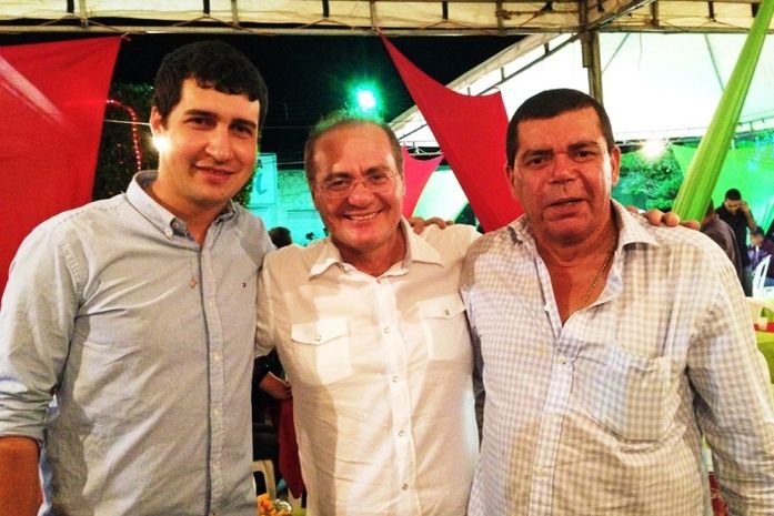 Renan em Craíbas com prefeito Bruno e o ex-prefeito Jadson Pedro