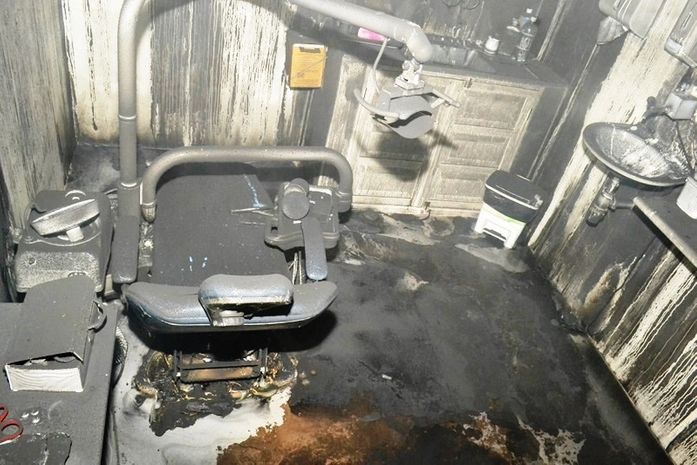 Sala de odontologia ficou destruída