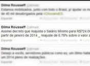 Pelo Twitter, Dilma confirma salário mínimo de R$ 724