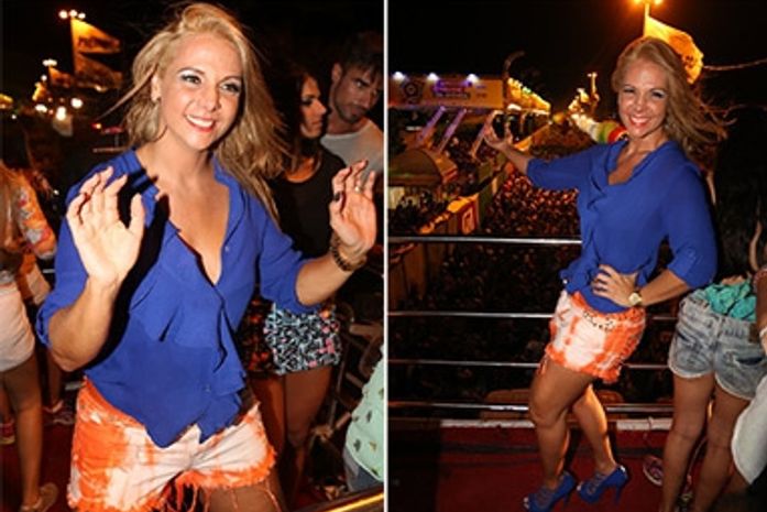 Carla Perez dança e se diverte em cima de trio elétrico, em Aracaju