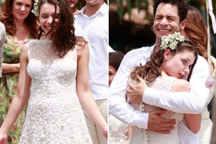 'Amor à Vida': de vestido de renda, Linda se casa com Rafael