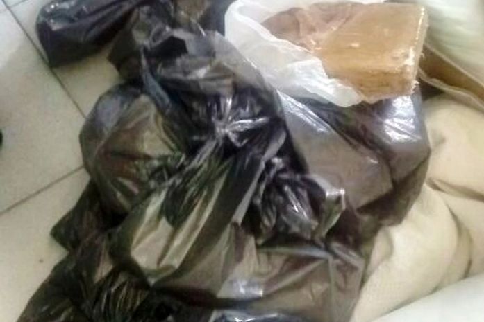 Maconha prensada apreendida