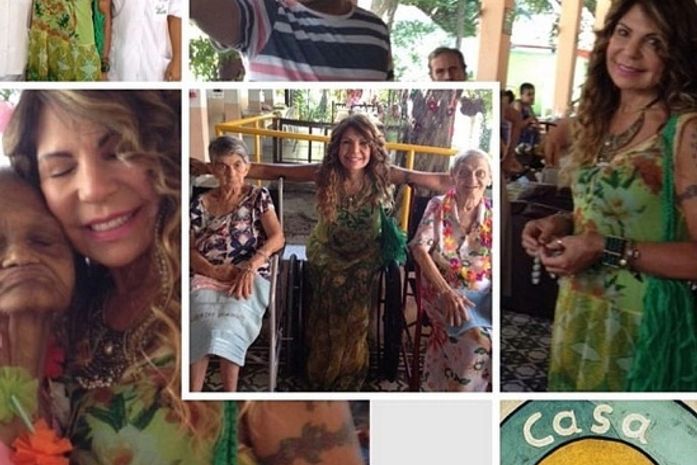 Em pleno Carnaval, Elba Ramalho visita abrigo de idosos