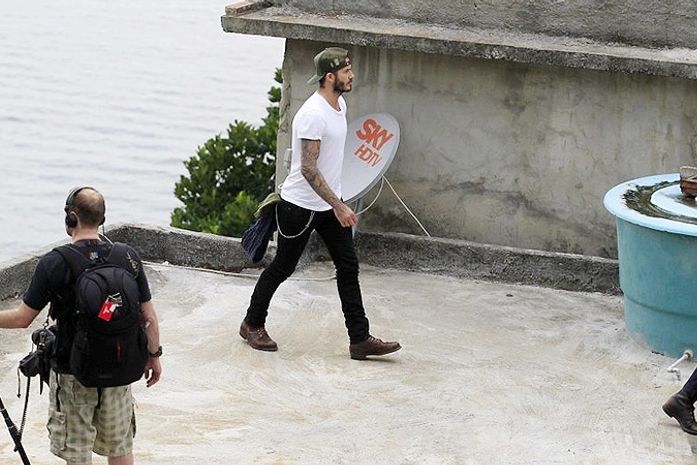 David Beckham visita a favela do Vidigal, no Rio