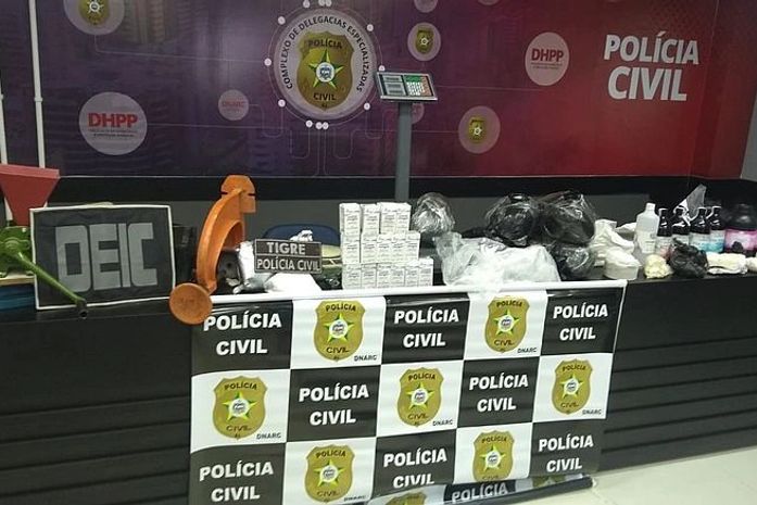 Laboratório de refino de cocaína funcionava no povoado Lagoa Seca, zona rural do município.