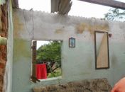 Casa atingida por raio em Mata Grande 