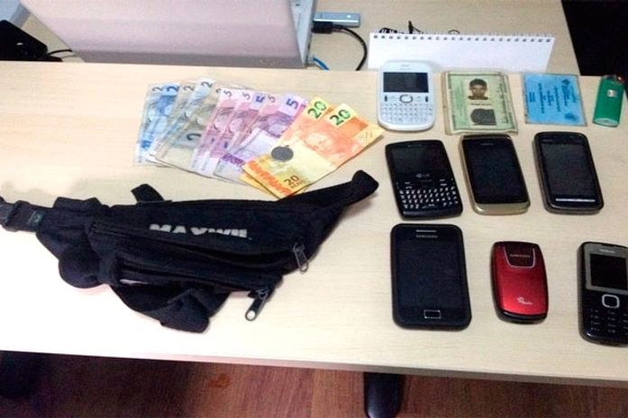 Material encontrado com acusados