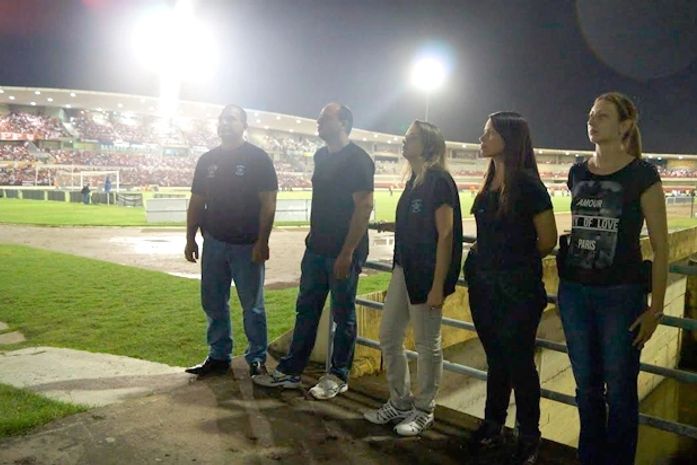 Policiais civis no estádio Rei Pelé