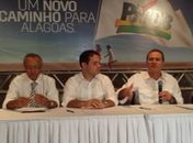 Renan anunciando Renan Filho como pré-candidato ao governo de Alagoas