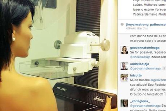 Apresentadora da Globo posta foto de exame de mama