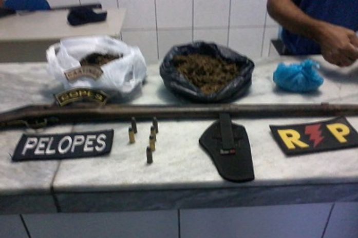 Materiais apreendidos durante a operação