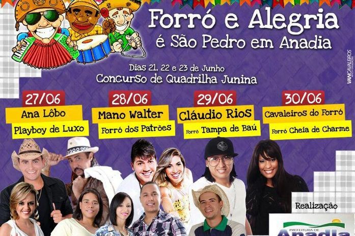 Prefeitura de Anadia anuncia programação de festa junina
