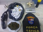 Material apreendido pela polícia