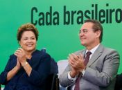 Dilma Rousseff (PT) e Renan Calheiros (PMDB)