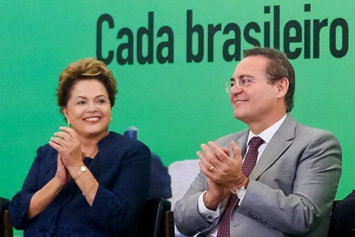 Dilma Rousseff (PT) e Renan Calheiros (PMDB)