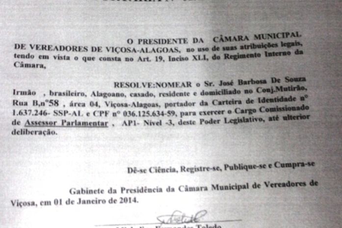 Vereador acusa presidente da Câmara de Viçosa por crimes de falsificação