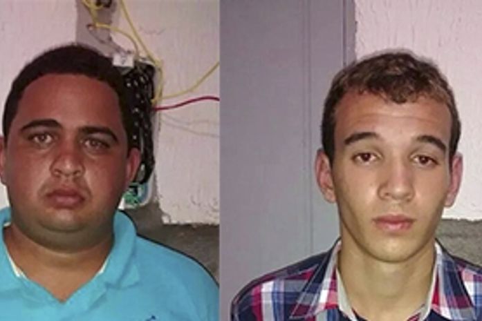 Leandro Monteiro Clemente, de azul, e Yago Fernandes Lima de Oliveira