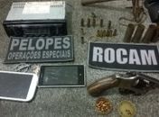 Materiais apreendidos pela polícia