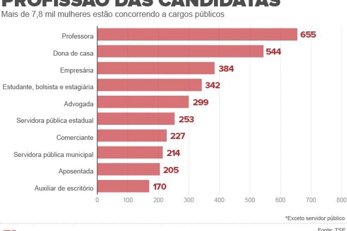 Professora e dona de casa são as principais ocupações das candidatas