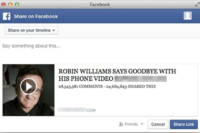 Vídeo no Facebook de Robin Williams se despedindo é golpe, diz empresa