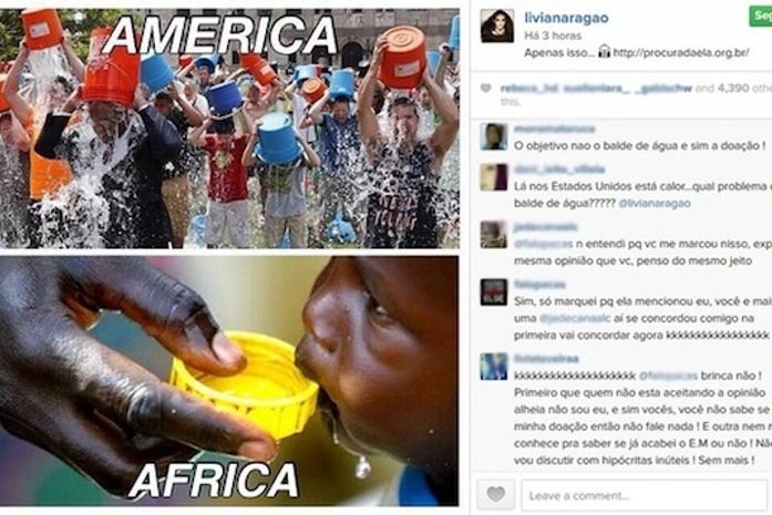 Lívian Aragão critica 'desafio de gelo' e fãs se irritam e a chamam de 'hipócrita'