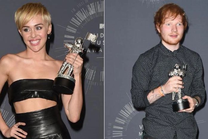 Barraco! Ed Sheeran é xingado por Miley Cyrus ao receber prêmio no VMA