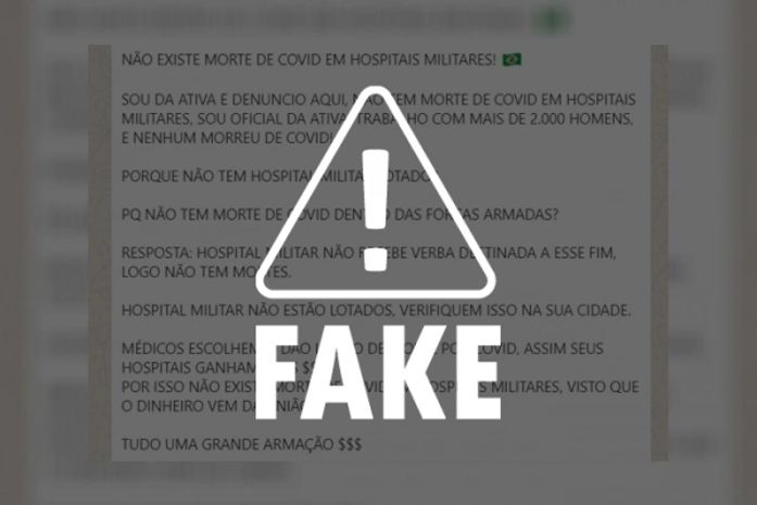 É falso que não existam óbitos por Covid-19 nos hospitais militares