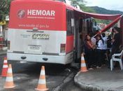 Unidade móvel da Hemoar realiza coleta de sangue em Santana do Ipanema