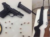 Homem é detido com pistola, carregador e munições