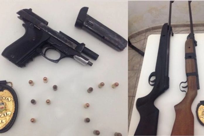 Homem é detido com pistola, carregador e munições