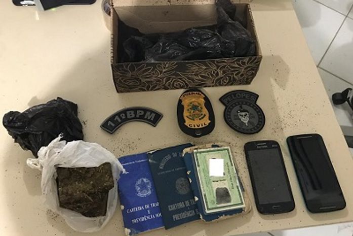 Material apreendido com o suspeito que seguiu de Maceió ao município de Penedo