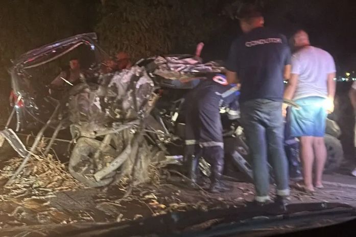 Carro colide em árvore deixa um morto, na BR-316