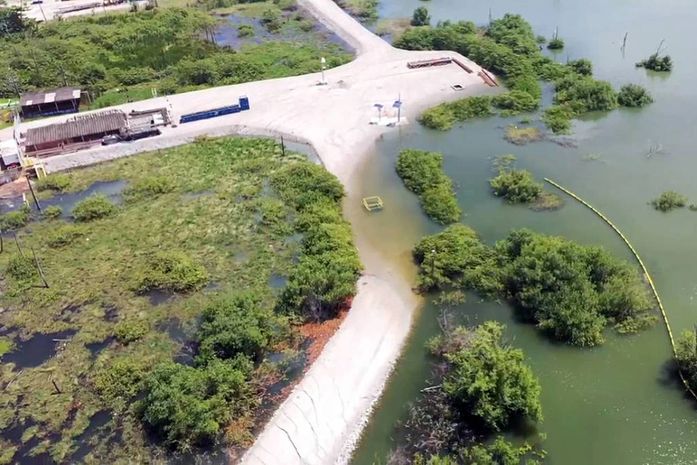 Após afundamento do solo, lagoa de Mundaú avança sobre área de mina da Braskem -