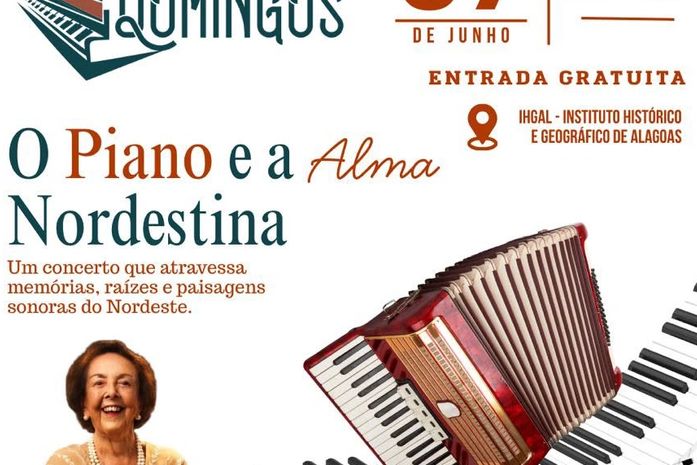 Concerto aos Domingos realiza nova edição gratuita no dia 7 de junho com encontro entre piano e acordeon