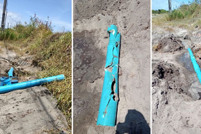 Massagueira fica sem água após rompimento supostamente proposital da rede de distribuição