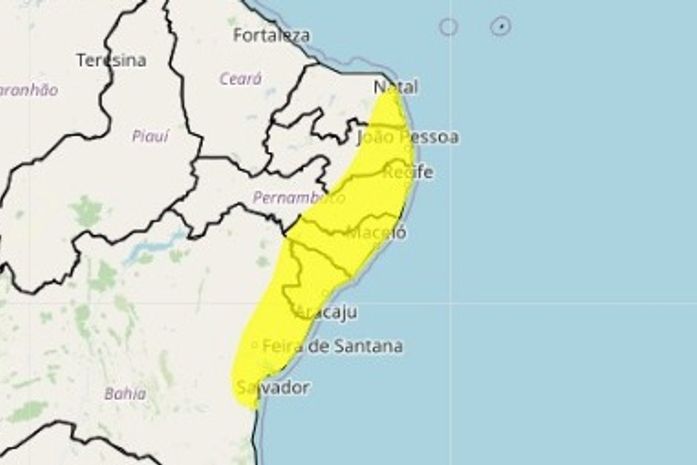 Inmet emite alerta de chuvas intensas para todos municípios de AL