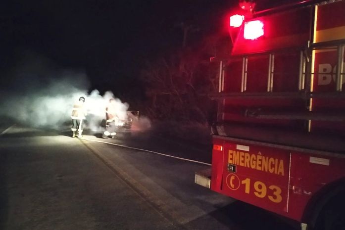 Veículo pegou fogo após capotar entre os municípios de Piaçabuçu e Penedo.