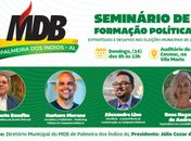 Seminário em Palmeira dos Índios capacitará lideranças para as Eleições Municipais de 2024