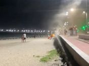 Vídeo: Forte ventania assusta populares e causa danos na orla de Maceió 