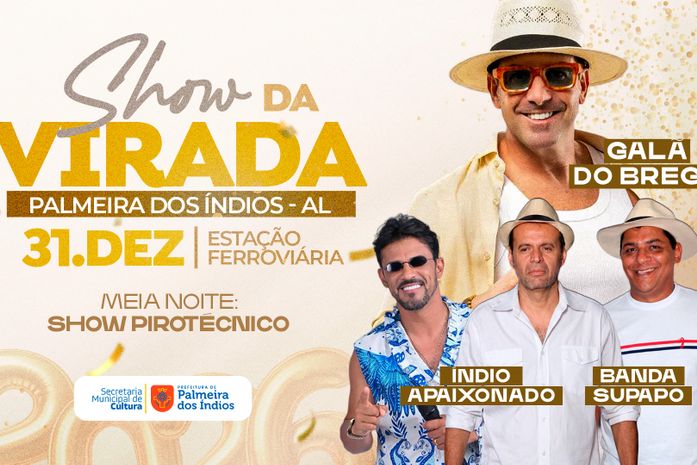 Show da Virada em Palmeira dos Índios promete receber 2026 com muita música e alegria