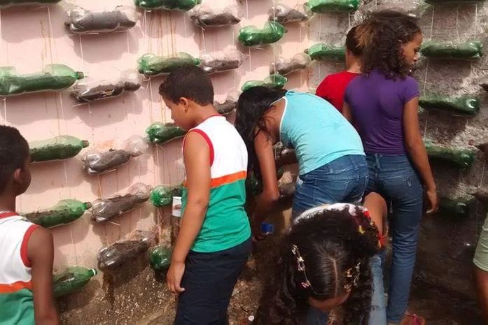 Alunos aprendem a fazer horta suspensa em Maragogi