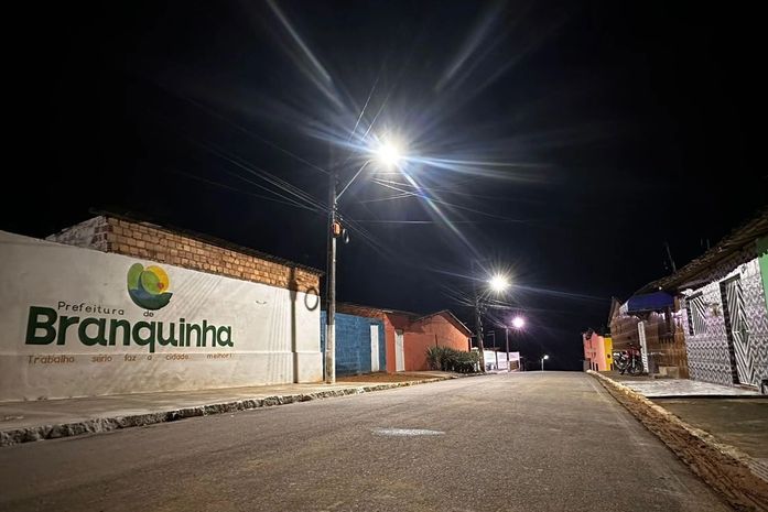 Prefeitura de Branquinha instala iluminação de LED no acesso ao Alto do São Simião