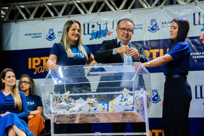 IPTU 2026: Sorteio contempla arapiraquenses com R$165 mil em prêmios
