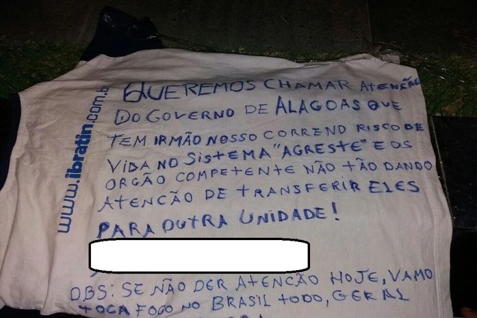 Recado deixado na agência do Farol 