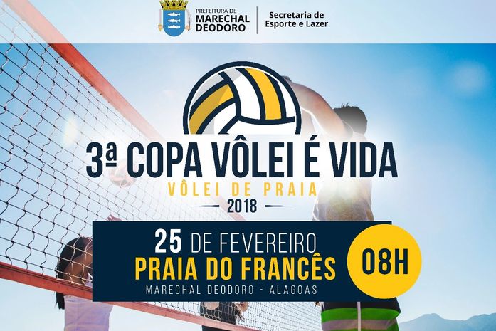 Prefeitura de Marechal Deodoro promove 3ª Copa de Vôlei de Praia neste domingo (25)