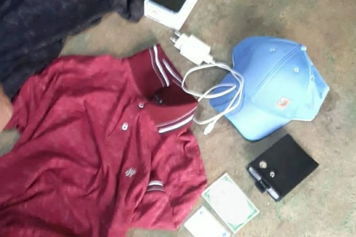 Material roubado da casa da vítima que foi apreendido com o acusado