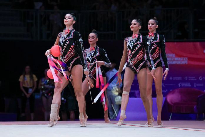 Seleção Brasileira de Ginástica Rítmica se apresenta no Colégio Marista de Maceió